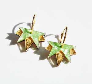Outlet: Lucky Star Hoop Earrings - Mint Green | Hagen + Co