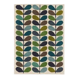 Orla Kiely: Orla Kiely Multi Stem Rug - Kingfisher | 100% Wool Designer Floor Rug
