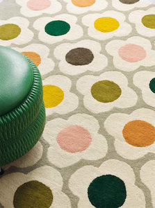 Orla Kiely: Orla Kiely Spot Flower Rug - Multi | 100% Wool Designer Floor Rug