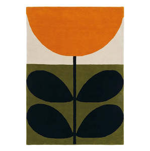 Orla Kiely: Orla Kiely Stem Rug - Black |  100% Wool Designer Floor Rug