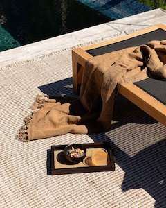 Baya Floor Rugs: Baya Rhodes Floor Rug - Teak |  Indoor or Outdoor