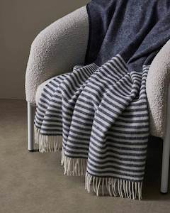 Weave Home Catlins Wool Throw Blanket - Navy | Large Size