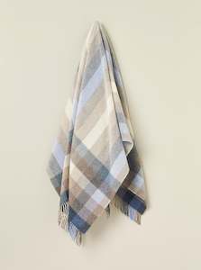 Plaid Throws: NZ Wool Throw - Woodale - Blue | 100% Pure Wool