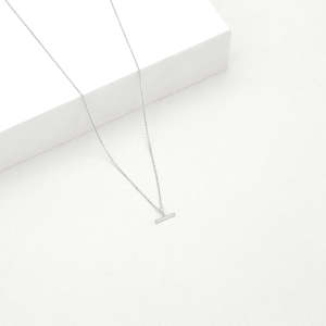 Linda Tahija: Linda Tahija Mini T-Bar Silver Necklace