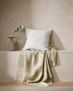Outlet: Baya Winton Throw - Neutral | Wool/Cotton Blend