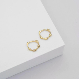 Linda Tahija: Linda Tahija Organica Mini Huggie Earrings - Gold