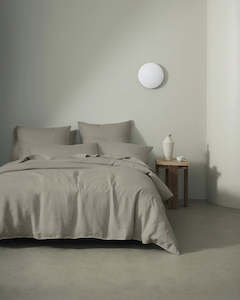 Ravello Linen Quilt Cover - Pebble | Weave Home