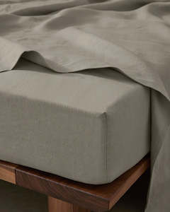 Ravello Linen Flat Sheet - Pebble | Weave Home