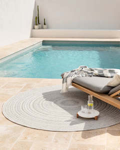 Baya Outdoors Summer 24 Home Decor: Baya Palm Cove Round Rug - Pumice | Indoor or Outdoor