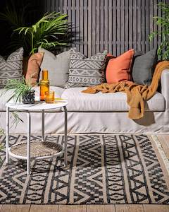 Baya Outdoors Summer 24 Home Decor: Baya Sifiso Outdoor Rug - Black/Taupe
