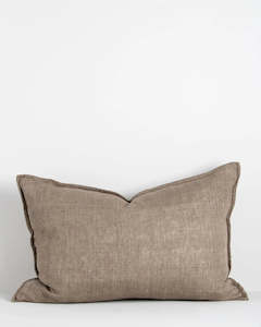Baya Arcadia Handwoven Linen Cushion - Greige | Lumbar