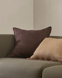 Plain And Textured Cushions: Baya Flaxmill Cushion - Mahogany | 50 x 50cm