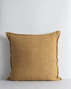 Baya Cassia Handwoven 100% Linen Cushion - Cumin | Square