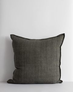 Baya Cassia Handwoven 100% Linen Cushion - Nori | Square