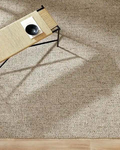 Wool Blend Rugs: Baya Omaha Handwoven Rug - Pebble