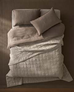 Quilt Covers: Ravello Linen Coverlet - Bone by Weave Home
