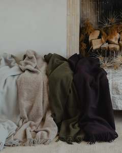 Weave Home Nevis Throw Blanket - Blackberry | NZ Lambswool