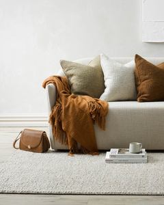 Wool Blend Rugs: Baya Roxburgh Handwoven Loop Pile Rug - Parchment