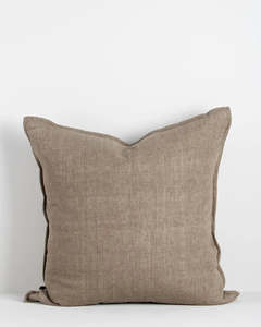Baya Cassia Handwoven 100% Linen Cushion - Greige | Square
