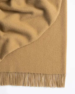 Weave Home Nevis Throw Blanket - Camel | NZ Lambswool