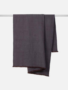 All Bedding: Città Oslo Lambswool Throw - Mahogany/Periwinkle