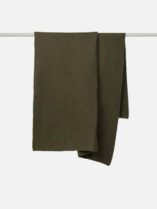 Città Wool Purl Knit Throw - Olive| 100% Wool
