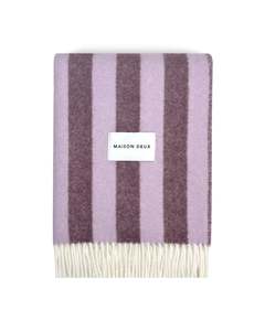 Throws: Maison Deux Candy Wrap NZ Wool Throw – Lilac Aubergine