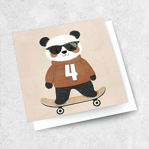Small Cards 1: age 4 - skateboard panda