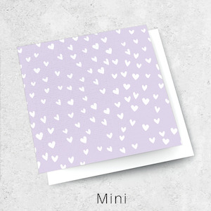 Mini Textured Cards: lilac hearts