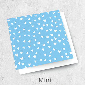 Mini Textured Cards: blue hearts