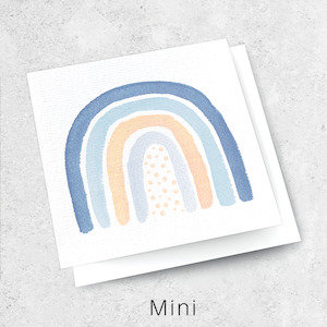 Mini Textured Cards: blue rainbow