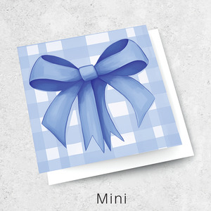 Mini Cards Luxe Textured: blue bow