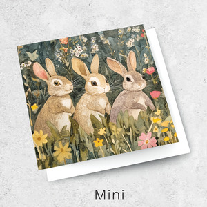 Mini Cards Luxe Textured: bunny trio