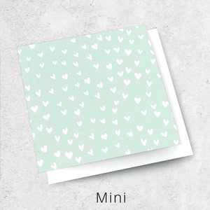 Mini Cards Luxe Textured: minty hearts