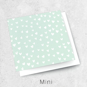 Mini Cards Luxe Textured: minty hearts