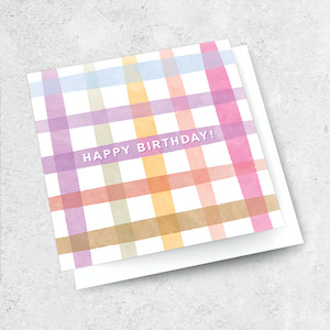 Small Cards 1: gingham happy birthday!