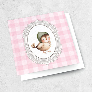Small Cards Textured: baby bird frame