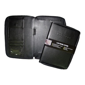 Products: OSC Log Book Cover Leather Look Black Ink Direct