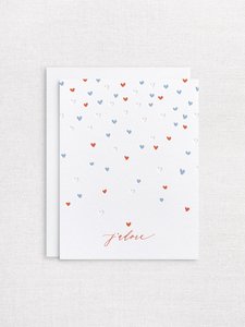 Letterpress greeting card - J'adore - Love - Inker Tinker
