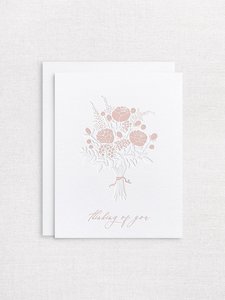Letterpress greeting card - Thinking of you - Sympathy - Inker Tinker