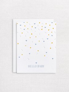 Letterpress greeting card - hello baby boy - Inker Tinker