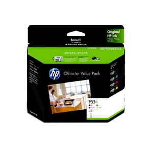 Hewlett Packard Ink: HP Genuine 955XL Bundle – 4 Original Inks Bk/C/M/Y