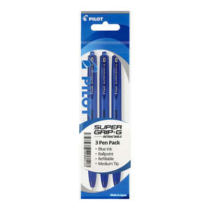Ballpoint: Pilot Super Grip G Ballpoint Medium 3Pk (Blue)