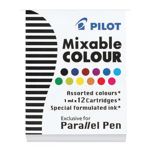 Calligraphy: Pilot Parallel Pen Asstd. Colour Cartridge 12Pk (IC-P3-AST)