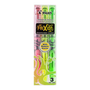 Pilot Frixion Light Erasable Highlighter Asstd. 3Pk (SW-FL-S3)