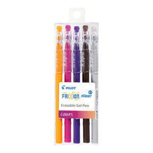 Pilot Frixion Kleer Erasable Fine Asstd. Colours 5Pk