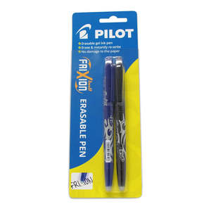 Pilot Frixion Ball Erasable Fine Black Blue 2Pk