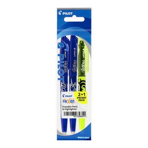 Pilot Frixion Ball Erasable Fine Blue 2Pk + Frixion Light