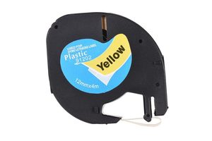 Compatible Dymo 91202 Label - Black on Yellow - 12mm x 4m - inktoner cartridges New Zealand