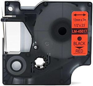 Compatible Dymo D45017 Label - Black on red - 12mm x 7m - inktoner cartridges New Zealand